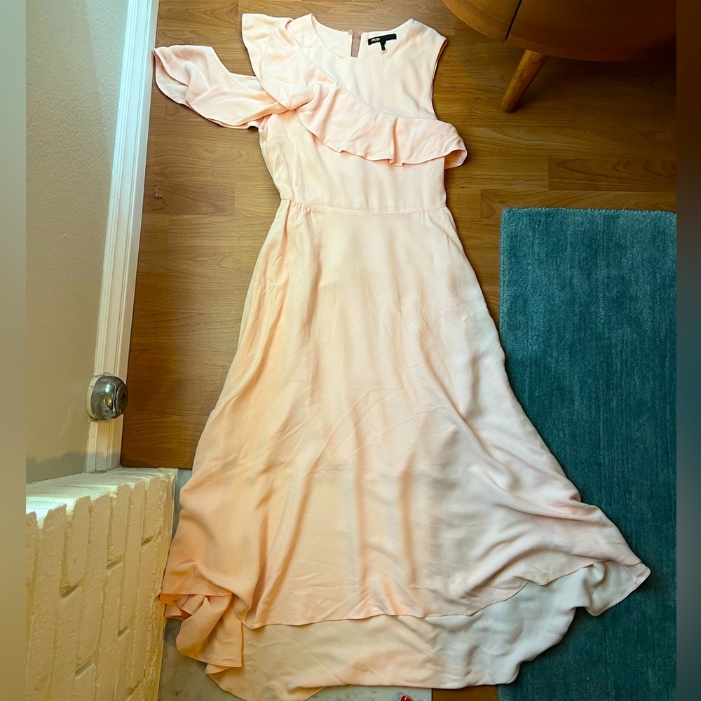 Maje pink ruffle dress